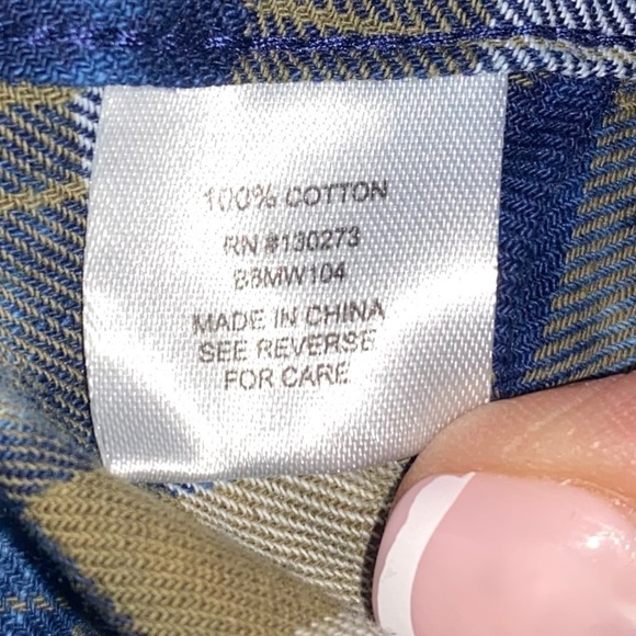 Wrangler Heritage Blue & Green Bleached Plaid Western Embroidered Shirt Top Sz L - Picture 4 of 8